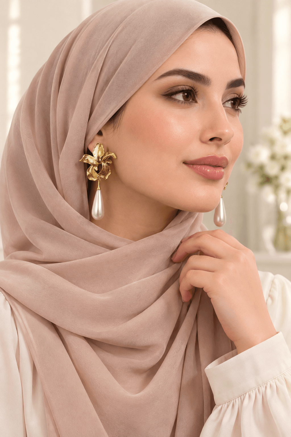 FLORAL GOLD EARRING